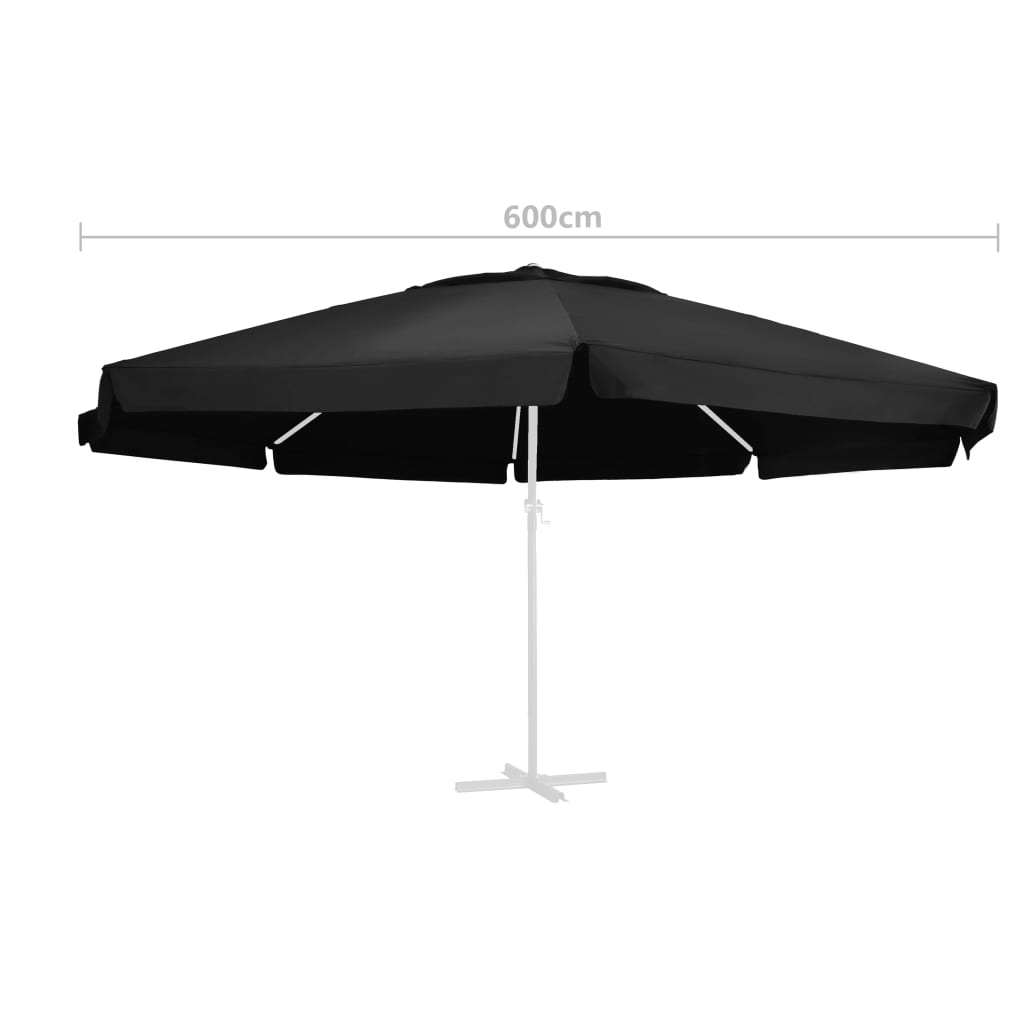 Fekete kültéri napernyőponyva 600 cm 