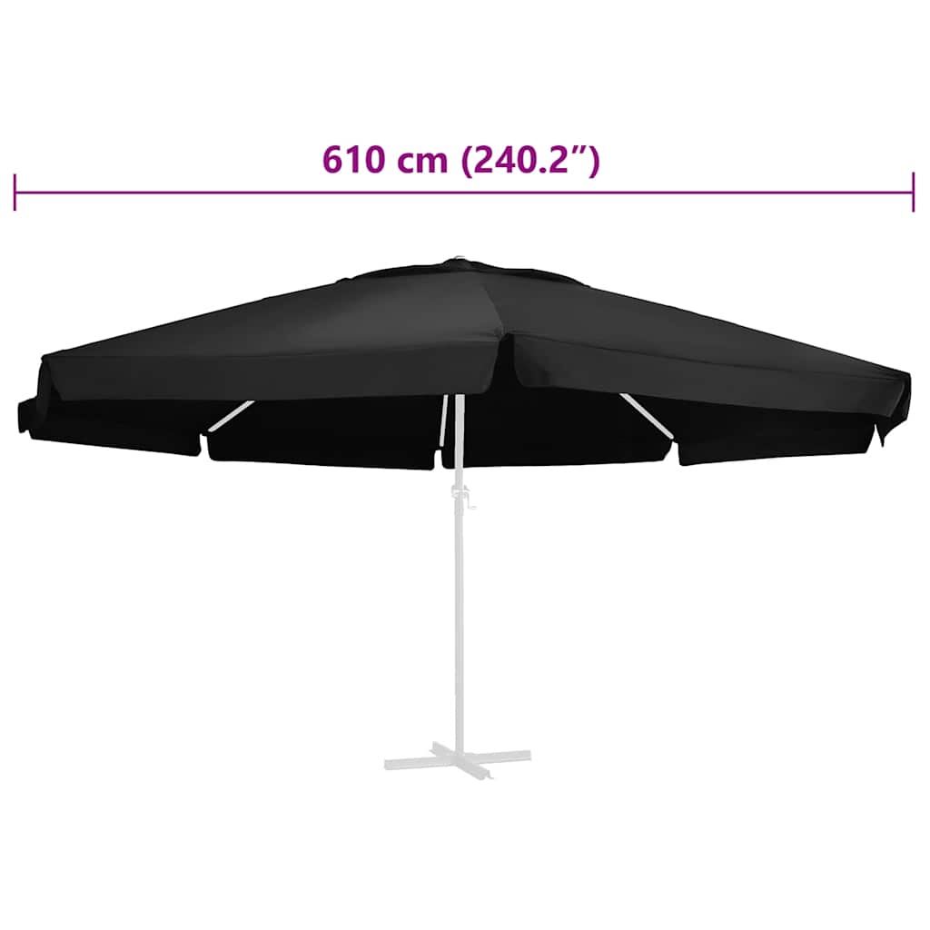 Vervangingsdoek voor parasol 610 cm zwart image 5