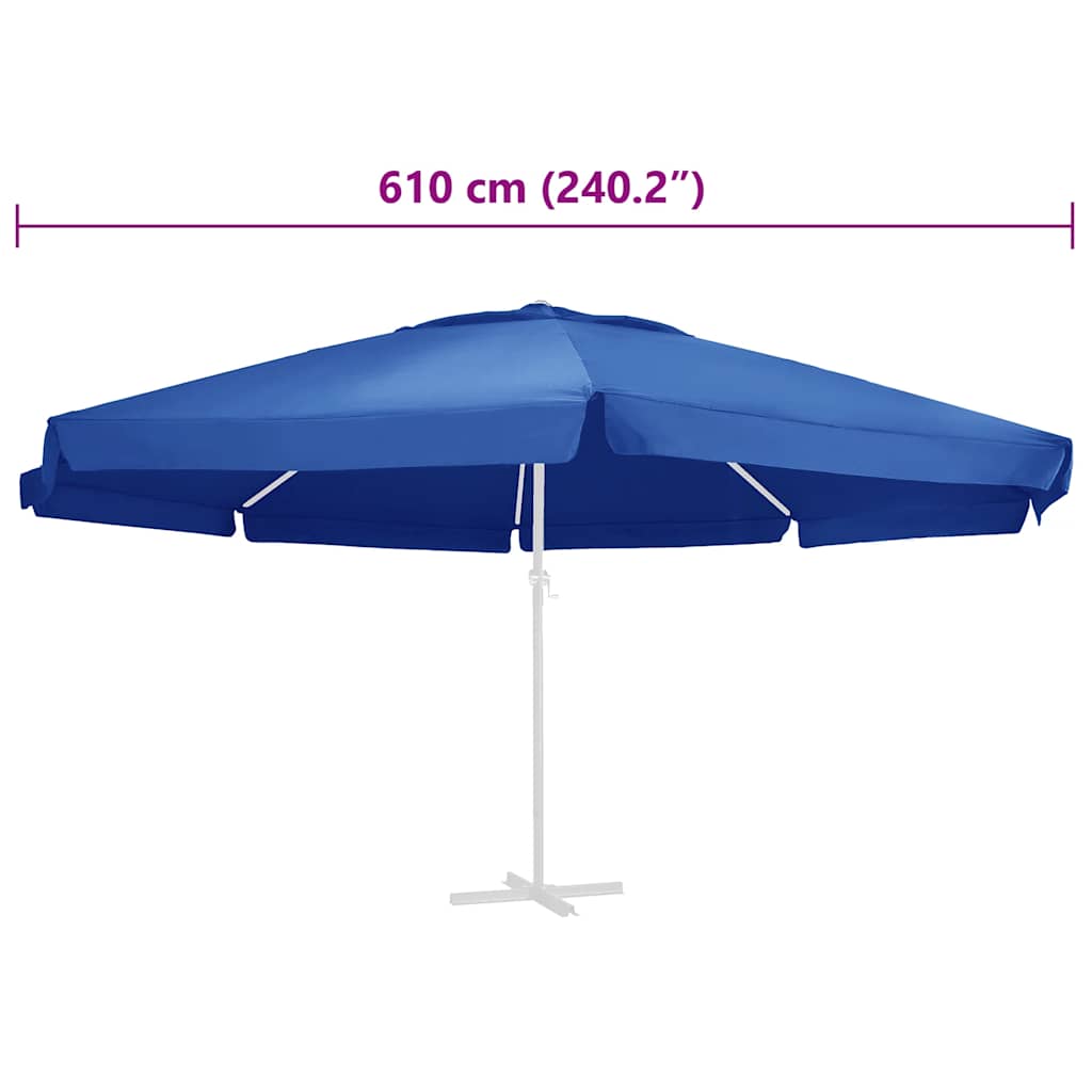 Vervangingsdoek voor parasol 610 cm azuurblauw image 5