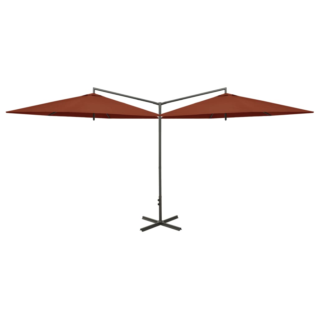 Doppel-Sonnenschirm mit Stahlmast Terracotta-Rot 600 cm kaufen 2