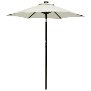 Zahradní slunečník s LED osvětlením pískový 200 x 211 cm hliník