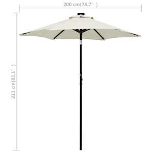 Zahradní slunečník s LED osvětlením pískový 200 x 211 cm hliník - obrázek 9