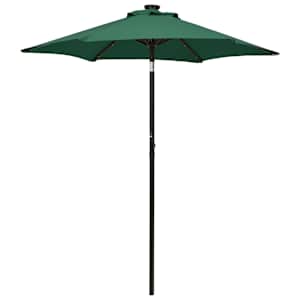 Zahradní slunečník s LED osvětlením zelený 200 x 211 cm hliník - obrázek 1