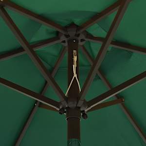 Zahradní slunečník s LED osvětlením zelený 200 x 211 cm hliník - obrázek 5