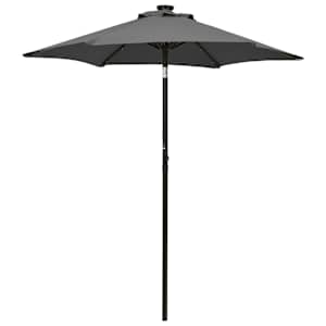 vidaXL aia p&auml;ikesevari LED-tuledega antratsiit 200 x 211 cm alumiinium
