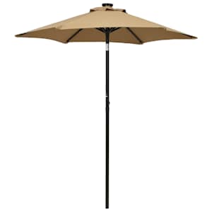 Zahradní slunečník s LED osvětlením taupe 200 x 211 cm hliník - obrázek 1
