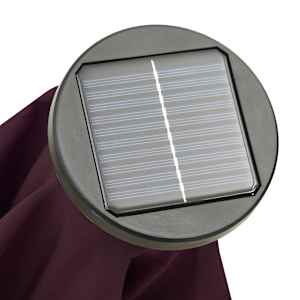 Zahradní slunečník s LED osvětlením bordó 200 x 211 cm hliník - obrázek 8