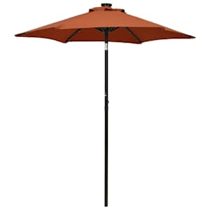 Zahradní slunečník s LED osvětlením terakota 200x211 cm hliník - obrázek 1