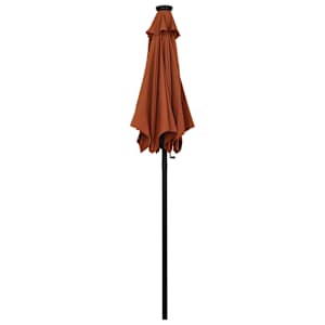 Zahradní slunečník s LED osvětlením terakota 200x211 cm hliník - obrázek 3