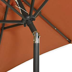 Zahradní slunečník s LED osvětlením terakota 200x211 cm hliník - obrázek 6
