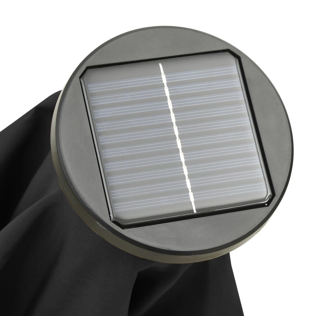 Slunečník s LED osvětlením černý 200 x 211 cm hliník