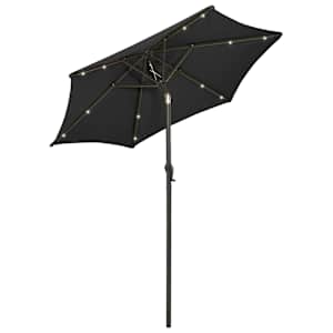 Zahradní slunečník s LED osvětlením černý 200 x 211 cm hliník - obrázek 2