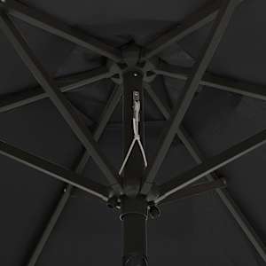 Zahradní slunečník s LED osvětlením černý 200 x 211 cm hliník - obrázek 5