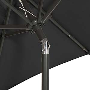 Zahradní slunečník s LED osvětlením černý 200 x 211 cm hliník - obrázek 6
