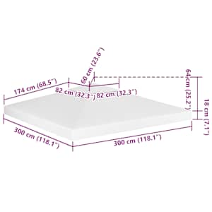 Dvojitá střecha na altán 310 g/m² 3 x 3 m bílá - obrázek 7