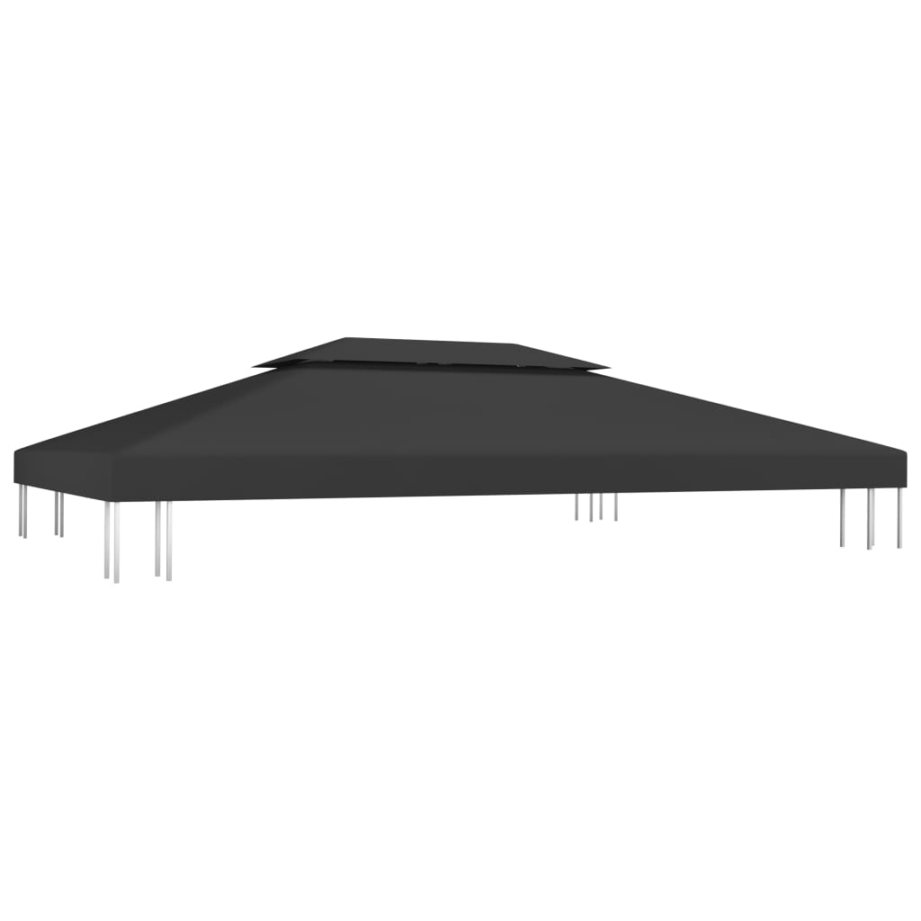 vidaXL Acoperiș de pavilion cu 2 niveluri, negru, 4x3 m, 310 g/m²