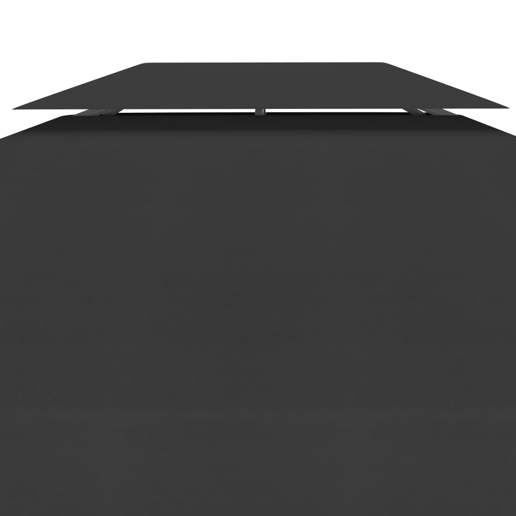 Fekete kétszintes pavilon-tetőponyva 310 g/m² 4 x 3 m 