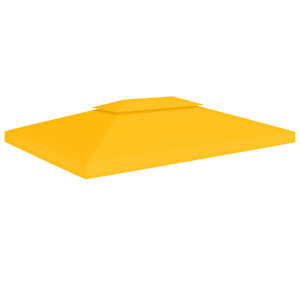 vidaXL kahekordne varjualuse katus 310 g/m&sup2; 4 x 3 m, kollane