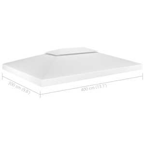 Dvojitá střecha na altán 310 g/m² 4 x 3 m bílá - obrázek 8