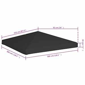 Náhradní střecha na altán 270 g/m² 3 x 3 m černá - obrázek 6