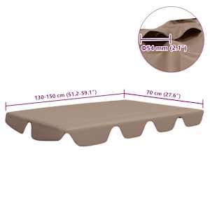 Náhradní stříška na zahradní houpačku taupe 150/130 x 105/70 cm - obrázek 6