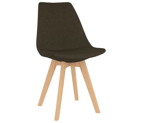 vidaXL Eetkamerstoelen 2 st stof donkerbruin