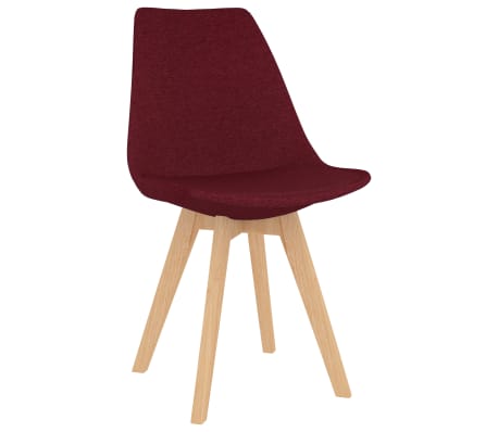 vidaXL Chaises à manger lot de 2 rouge bordeaux tissu