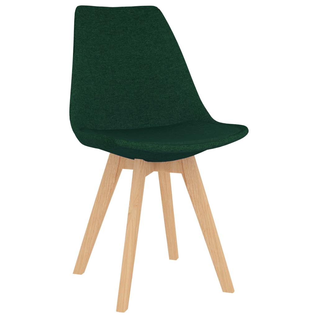 vidaXL Valgomojo kėdės, 2vnt., tamsiai žalios spalvos, audinys