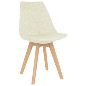 vidaXL Valgomojo kėdės, 4vnt., kreminės spalvos, audinys