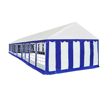 vidaXL Sodo palapinė, mėlyna ir balta, 6x16m, PVC (310016+310017)