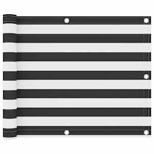 Balkonsko platno antracitno in belo 75x500 cm oksford blago
