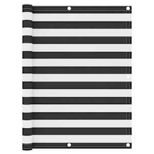 Balkonsko platno antracitno in belo 120x600 cm oksford blago