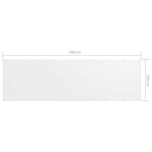 Balkónová zástěna bílá 120 x 400 cm oxfordská látka - obrázek 5