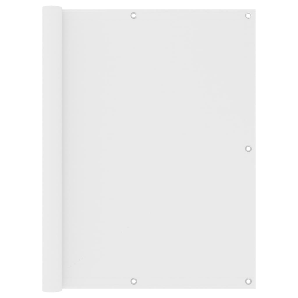 Balkon-Sichtschutz Weiß 120×600 cm Oxford-Gewebe