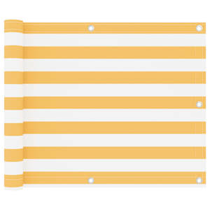 Balkonsko platno belo in rumeno 75x600 cm oksford blago