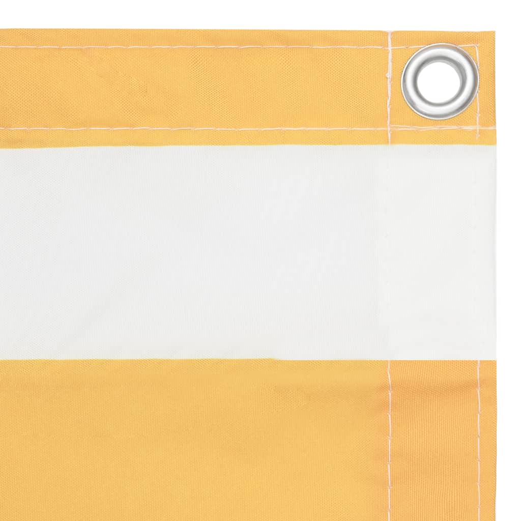 vidaXL Balkonscherm 75x600 cm oxford stof wit en geel afbeelding