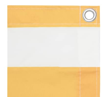 vidaXL Toldo para balcón tela oxford blanco y amarillo 90x400 cm