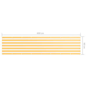 Balkónová zástěna bílá a žlutá 90 x 400 cm oxfordská látka - obrázek 5