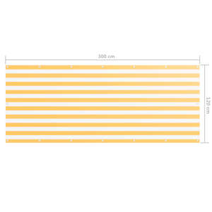 Balkonsko platno belo in rumeno 120x300 cm oksford blago - slika 5