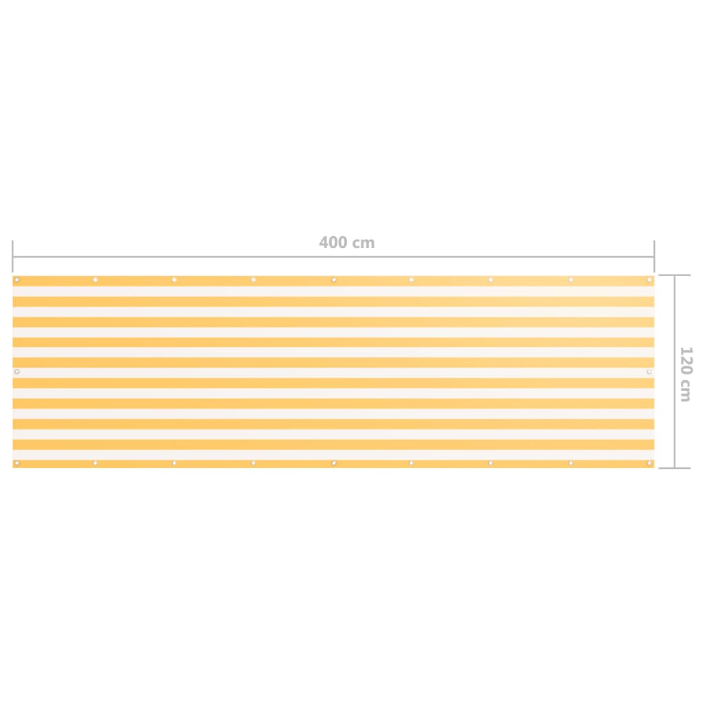 Balkonsko platno belo in rumeno 120x400 cm oksford blago