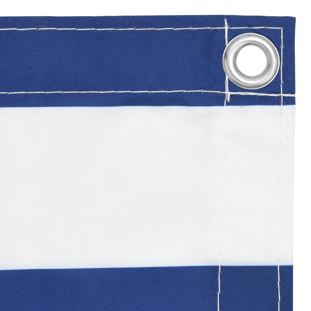 Balkonski zastor bijelo-plavi 75 x 300 cm od tkanine Oxford