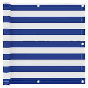 Balkonsko platno belo in modro 90x500 cm oksford blago