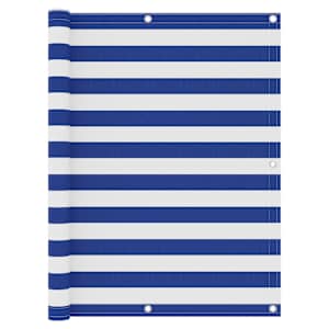 Balkonsko platno belo in modro 120x300 cm oksford blago