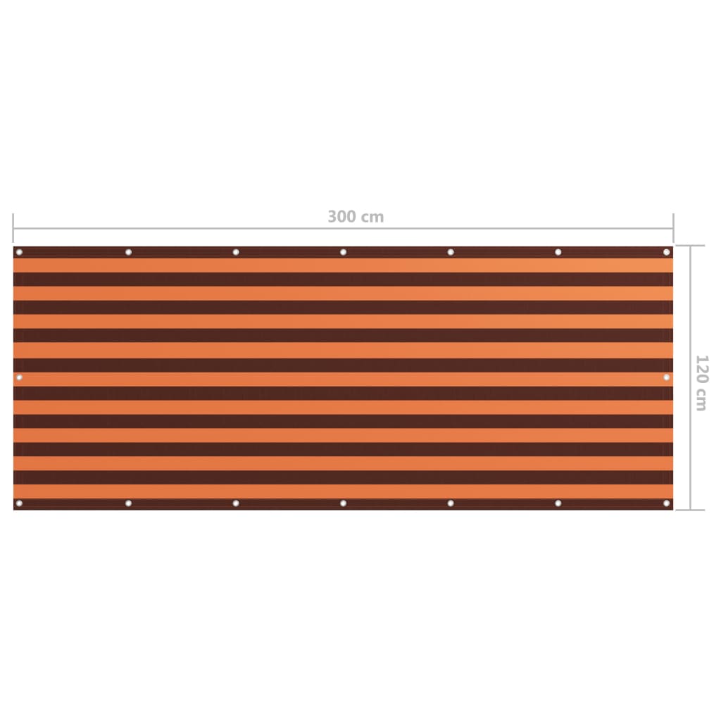  Balkónová markíza, oranžová a hnedá 120x300 cm, oxfordská látka