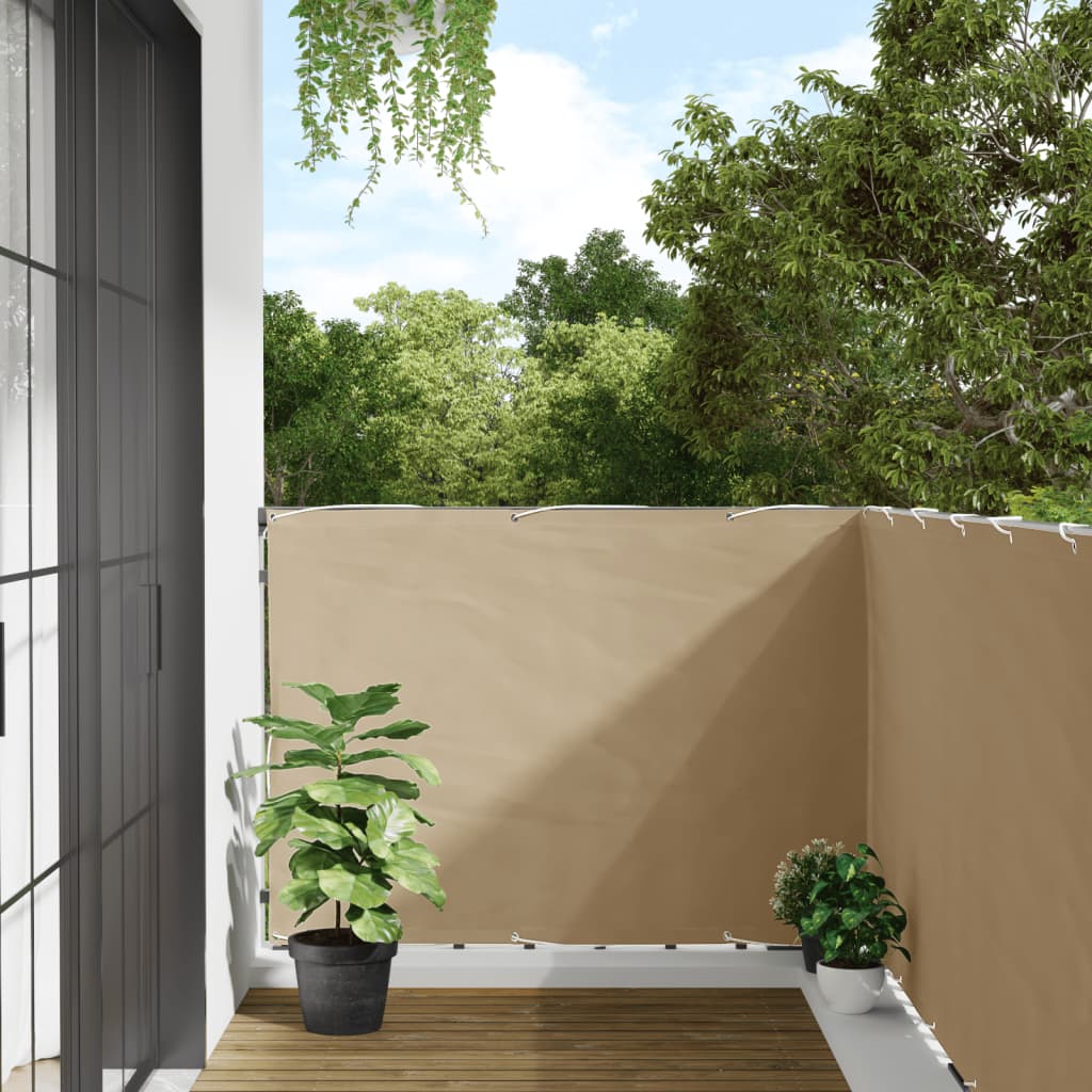 Balkon-Sichtschutz Beige 120×300 cm Oxford-Gewebe