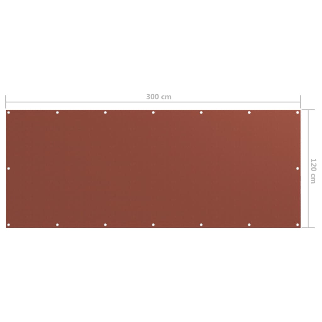  Balkónová markíza, tehlová farba 120x300 cm, oxfordská látka