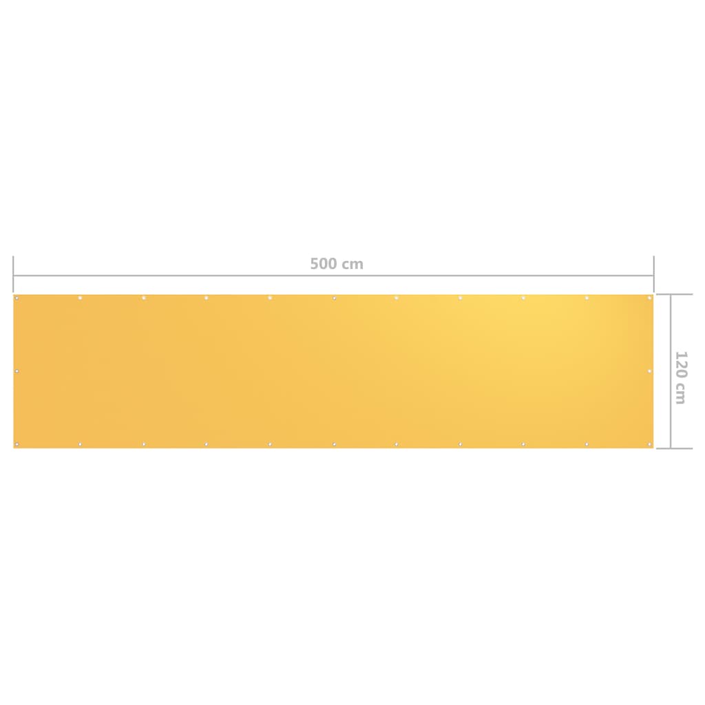  Balkónová markíza, žltá 120x500 cm, oxfordská látka
