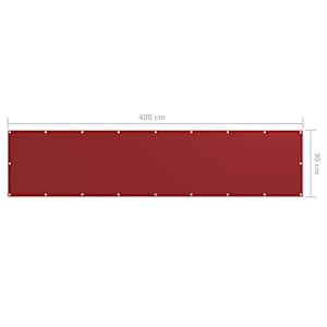 Balkónová zástěna červená 90 x 400 cm oxfordská látka - obrázek 5
