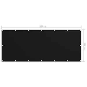 Balkónová zástěna černá 120 x 300 cm oxfordská látka - obrázek 5