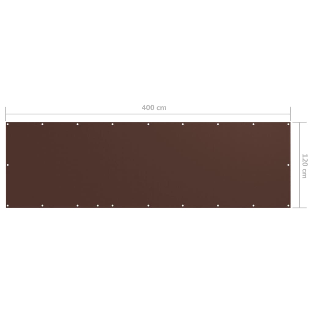 Balkónová markíza, hnedá 120x400 cm, oxfordská látka